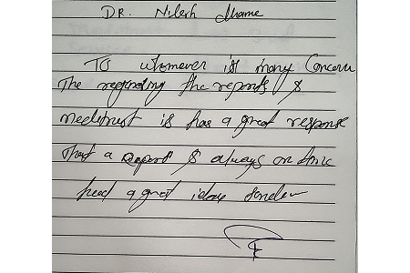 Customer testimonial